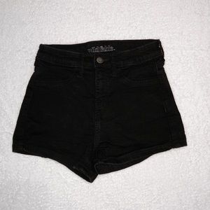 Black High Waisted Denim Shorts
